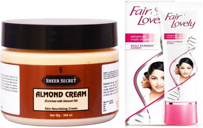

Sheer Secret Almond Cream 300ml and Fair & Lovely Advance Multi Vitamin Cream 80 Grams(Set of 2)