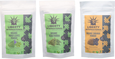 

LIBERTY INTERNATIONAL Indigo & Neem & Shikakai Powder ( 114 Gm Each ) For Face , Hair & Skin Care Certified C18(Set of 3)