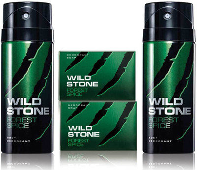 

Wild Stone 2 Forest Spice Deodorant and 2 Forest Spice 75gm Soap(Set of 4)
