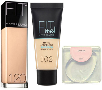

Ultimate silicon puff, foundation, matte +poreless 102 foundation(Set of 3)