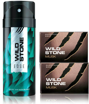 

Wild Stone Edge Deodorant and 2 Musk 75gm Soap(Set of 3)