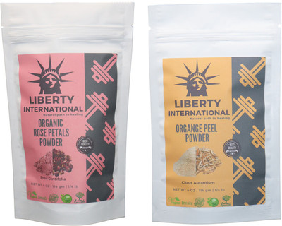 

LIBERTY INTERNATIONAL Rose & Orange Powder ( 114 Gm Each ) For Face , Hair & Skin Care Certified C18(Set of 2)
