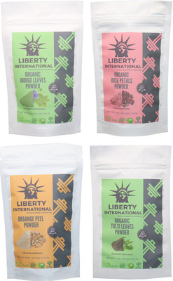 

LIBERTY INTERNATIONAL Indigo & Rose & Orange & Tulsi Powder ( 227 Gm Each ) For Face , Hair & Skin Care Certified C18(Set of 4)