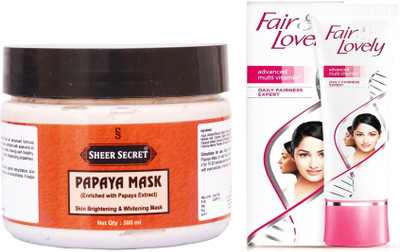 

Sheer Secret Papaya Mask 300ml and Fair & Lovely Advance Multi Vitamin Cream 80 Grams(Set of 2)