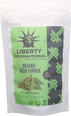 

LIBERTY INTERNATIONAL 100% Organic Neem Leaves Powder Anti-Dandruff Hair, Acne Face DIY Pack, Anti-Oxidant, Acne, Pimple Spot, Blemish Removal NT12 Face Wash(114 g)