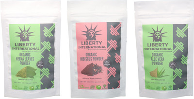 

LIBERTY INTERNATIONAL Heena & Hibiscus & Aloevera Powder ( 114 Gm Each ) For Face , Hair & Skin Care Certified C18(Set of 3)