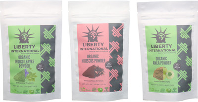 

LIBERTY INTERNATIONAL Indigo & Hibiscus & Amla Powder ( 114 Gm Each ) For Face , Hair & Skin Care Certified C18(Set of 3)