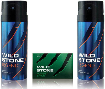 

Wild Stone 2 Legend Deodorant and 125gm Forest Spice Soap(Set of 3)