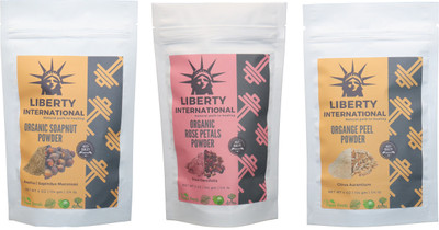 

LIBERTY INTERNATIONAL Soapnut & Rose & Orange Powder ( 114 Gm Each ) For Face , Hair & Skin Care Certified C18(Set of 3)