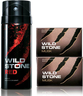 

Wild Stone Red Deodorant and 2 Musk 75gm Soap(Set of 3)