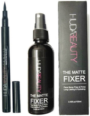 

Huda Beauty Liquid Mattee WATERPROOF EYE LINER WITH MATTE MAKE UP FIXER PACK(Set of 2)