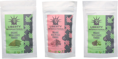 

LIBERTY INTERNATIONAL Heena & Rose & Tulsi Powder ( 227 Gm Each ) For Face , Hair & Skin Care(Set of 3)