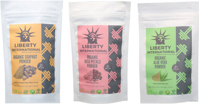 

LIBERTY INTERNATIONAL Soapnut & Rose & Aloevera Powder ( 227 Gm Each ) For Face , Hair & Skin Care Certified C18(Set of 3)