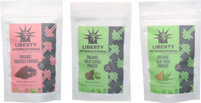 

LIBERTY INTERNATIONAL Hibiscus & Tulsi & Aloevera Powder ( 114 Gm Each ) For Face , Hair & Skin Care Certified C18(Set of 3)