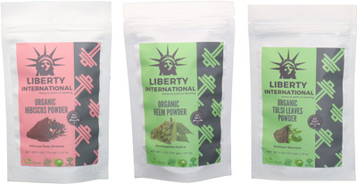 

LIBERTY INTERNATIONAL Hibiscus & Neem & Tulsi Powder ( 114 Gm Each ) For Face , Hair & Skin Care Certified C18(Set of 3)