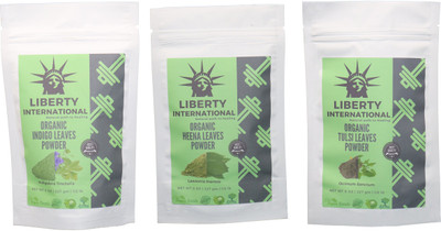 

LIBERTY INTERNATIONAL Indigo & Heena & Tulsi Powder ( 227 Gm Each ) For Face , Hair & Skin Care Certified C15 - Multi(684 g)