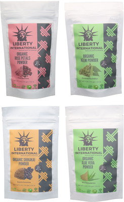 

LIBERTY INTERNATIONAL Rose & Neem & Shikakai & Aloevera Powder ( 114 Gm Each ) For Face , Hair & Skin Care(Set of 4)