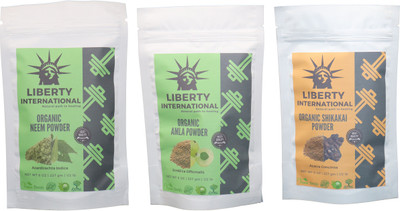 

LIBERTY INTERNATIONAL Neem & Amla & Shikakai Powder ( 227 Gm Each ) For Face , Hair & Skin Care Certified C18(Set of 3)