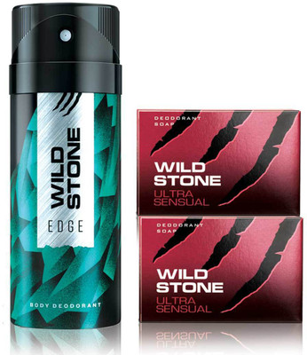 

Wild Stone Edge Deodorant and 2 Ultra Sensual 125gm Soap(Set of 3)