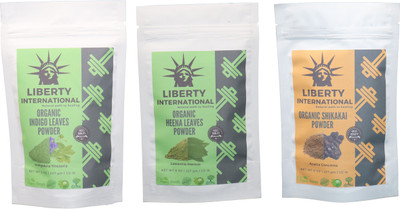 

LIBERTY INTERNATIONAL Indigo & Heena & Shikakai Powder ( 227 Gm Each ) For Face , Hair & Skin Care Certified C18(Set of 3)