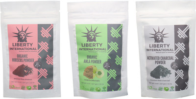 

LIBERTY INTERNATIONAL Hibiscus & Amla & Charcoal Powder ( 227 Gm Each ) For Face , Hair & Skin Care(Set of 3)