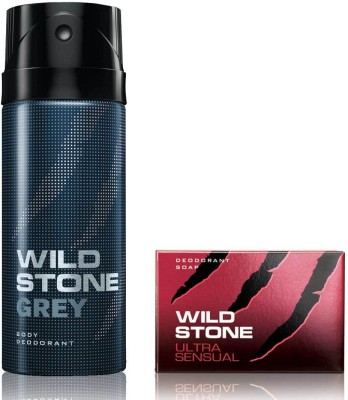 

Wild Stone Grey Deodorant and 125gm Ultra Sensual Soap(Set of 2)