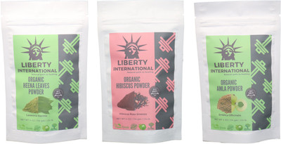 

LIBERTY INTERNATIONAL Heena & Hibiscus & Amla Powder ( 114 Gm Each ) For Face , Hair & Skin Care Certified C9 342 g(Set of 3)