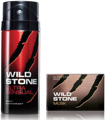 

Wild Stone Ultra Sensual Deodorant and 125gm Musk Soap(Set of 2)