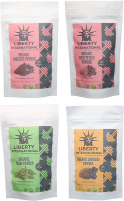 

LIBERTY INTERNATIONAL Hibiscus & Rose & Neem & Shikakai Powder ( 114 Gm Each ) For Face , Hair & Skin Care Certified C9 456 g(Set of 4)
