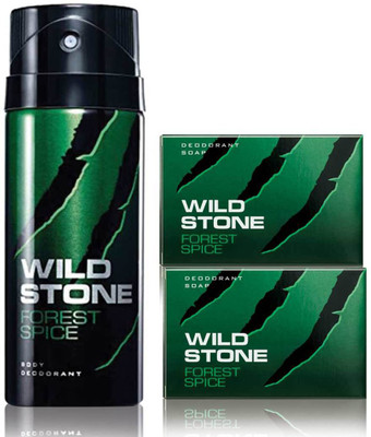 

Wild Stone Forest Spice Deodorant and 2 Forest Spice 125gm Soap(Set of 3)