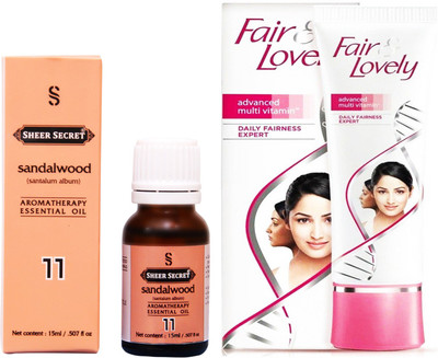 

Sheer Secret Sandalwood Essential Oil 15 ml and Fair & Lovely Advance Multi Vitamin Cream 80 Grams(Set of 2)