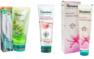 

Himalaya neem face wash, clear complexion face scrub, natural glow fairness cream(Set of 3)