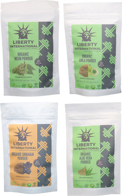 

LIBERTY INTERNATIONAL Neem & Amla & Shikakai & Aloevera Powder ( 227 Gm Each ) For Face , Hair & Skin Care Certified C18(Set of 4)