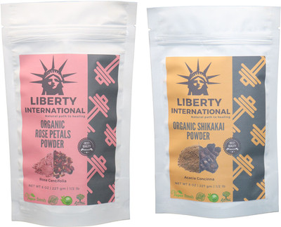 

LIBERTY INTERNATIONAL Rose & Shikakai Powder ( 227 Gm Each ) For Face , Hair & Skin Care Certified C18(Set of 2)