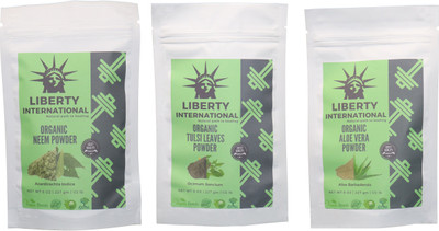 

LIBERTY INTERNATIONAL Neem & Tulsi & Aloevera Powder ( 227 Gm Each ) For Face , Hair & Skin Care Certified C18(Set of 3)