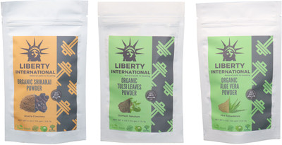 

LIBERTY INTERNATIONAL Shikakai & Tulsi & Aloevera Powder ( 114 Gm Each ) For Face , Hair & Skin Care Certified C18(Set of 3)