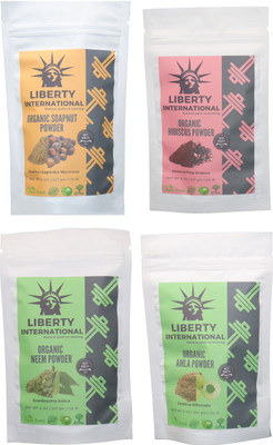 

LIBERTY INTERNATIONAL Soapnut & Hibiscus & Neem & Amla Powder ( 227 Gm Each ) For Face , Hair & Skin Care Certified C18(Set of 4)