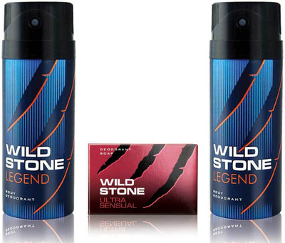 

Wild Stone 2 Legend Deodorant and 125gm Ultra Sensual Soap(Set of 3)