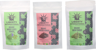 

LIBERTY INTERNATIONAL Indigo & Hibiscus & Neem Powder ( 227 Gm Each ) For Face , Hair & Skin Care Certified C18(Set of 3)