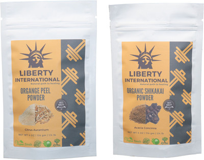 

LIBERTY INTERNATIONAL Orange & Shikakai Powder ( 114 Gm Each ) For Face , Hair & Skin Care Certified C9 228 g(Set of 2)