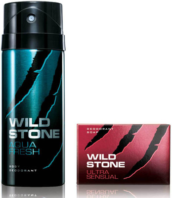 

Wild Stone Aqua Fresh Deodorant and 125gm Ultra Sensual Soap(Set of 2)