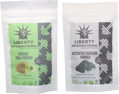 

LIBERTY INTERNATIONAL Amla & Charcoal Powder ( 114 Gm Each ) For Face , Hair & Skin Care Certified C9 228 g(Set of 2)