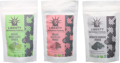 

LIBERTY INTERNATIONAL Indigo & Rose & Charcoal Powder ( 227 Gm Each ) For Face , Hair & Skin Care Certified C16(684 ml)