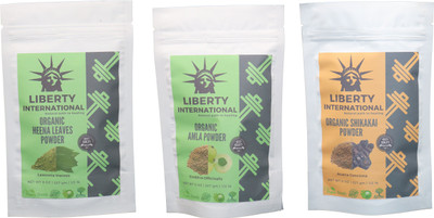 

LIBERTY INTERNATIONAL Heena & Amla & Shikakai Powder ( 227 Gm Each ) For Face , Hair & Skin Care(Set of 3)