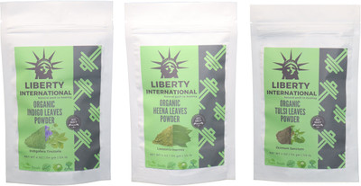 

LIBERTY INTERNATIONAL Indigo & Heena & Tulsi Powder ( 114 Gm Each ) For Face , Hair & Skin Care Certified C18(Set of 3)