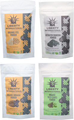 

LIBERTY INTERNATIONAL Orange & Charcoal & Shikakai & Tulsi Powder ( 227 Gm Each ) For Face , Hair & Skin Care(Set of 4)
