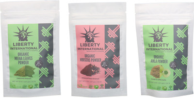 

LIBERTY INTERNATIONAL Heena & Hibiscus & Amla Powder ( 227 Gm Each ) For Face , Hair & Skin Care Certified C18(Set of 3)