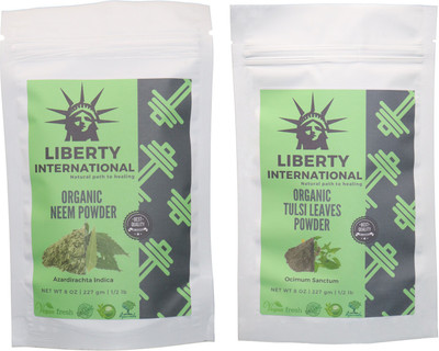 

LIBERTY INTERNATIONAL Neem & Tulsi Powder ( 227 Gm Each ) For Face , Hair & Skin Care Certified C18(Set of 2)
