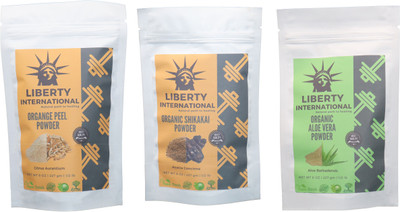 

LIBERTY INTERNATIONAL Orange & Shikakai & Aloevera Powder ( 227 Gm Each ) For Face , Hair & Skin Care Certified C18(Set of 3)