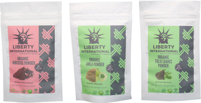 

LIBERTY INTERNATIONAL Hibiscus & Amla & Tulsi Powder ( 227 Gm Each ) For Face , Hair & Skin Care Certified C18(Set of 3)